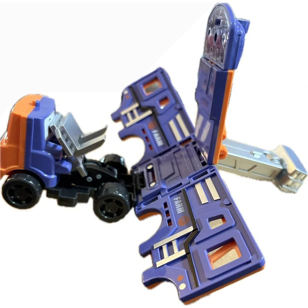 Set of 4 Transforming Toy Trucks Fire Dept Military‎ Engineering Farm Vehicles